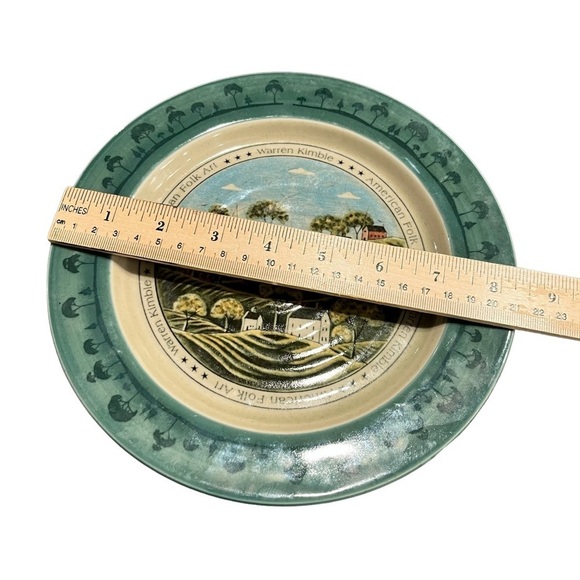 Vintage Otagiri Warren Kimble 8” Plates American Folk Art Signed PAIR - Picture 5 of 10